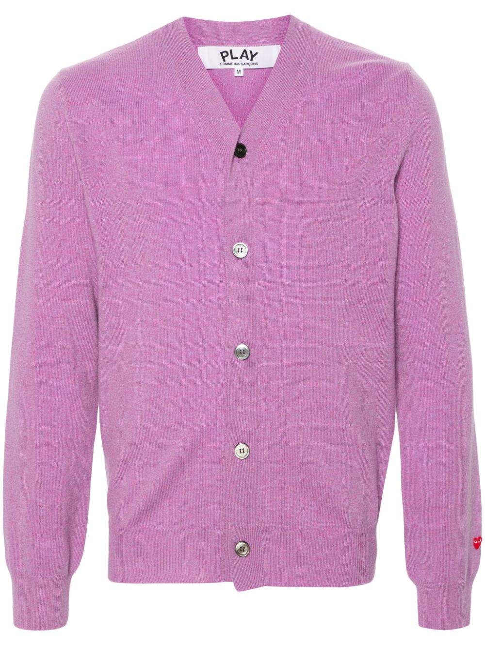 Comme Des Garçons Play heart-patch wool cardigan - Purple von Comme Des Garçons Play