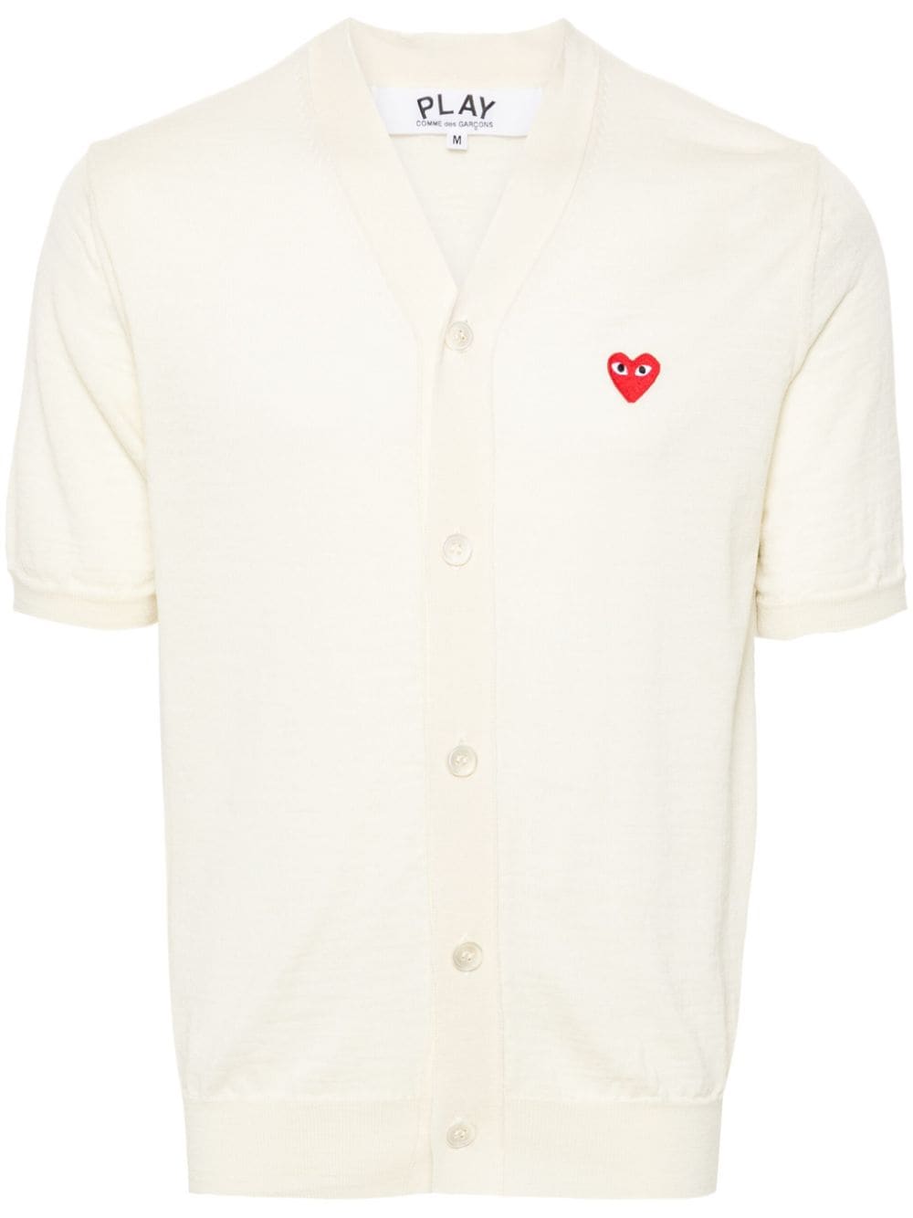 Comme Des Garçons Play heart-patch wool cardigan - White von Comme Des Garçons Play