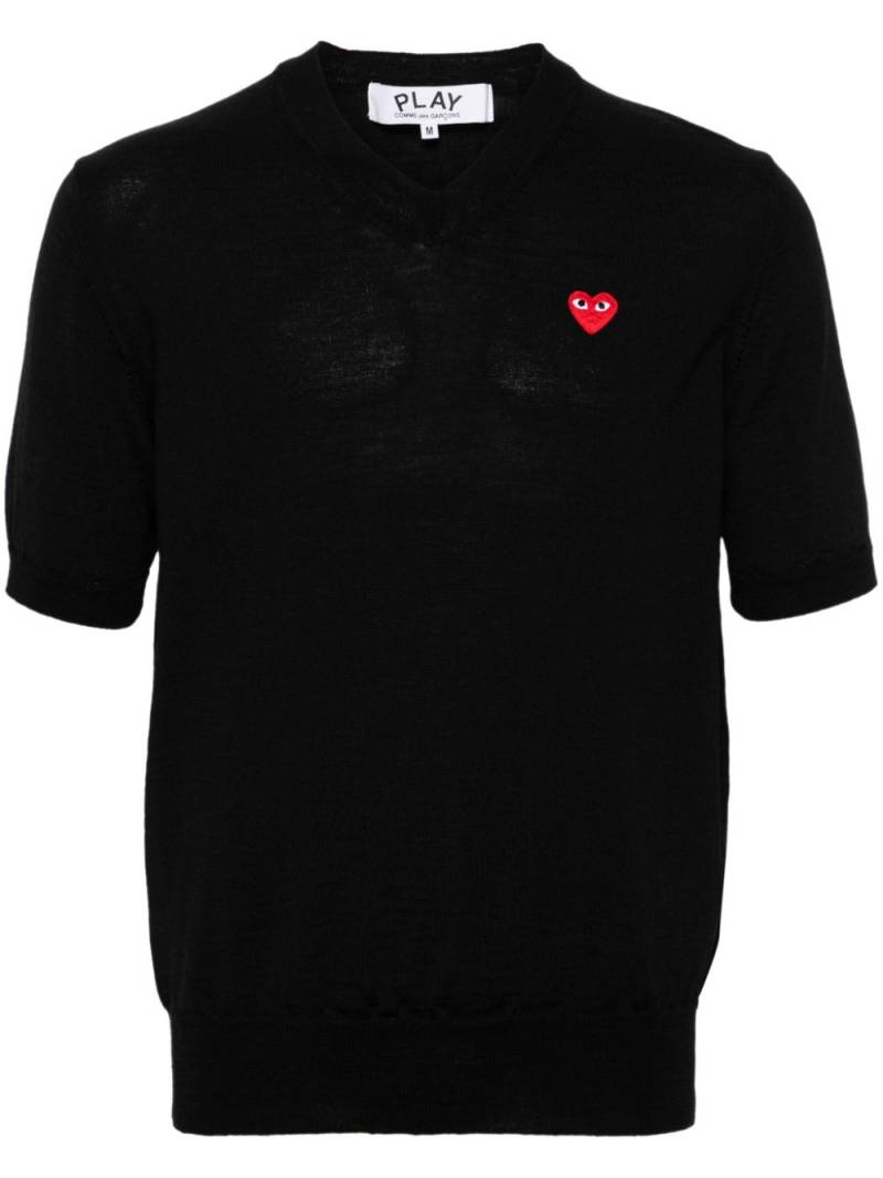 Comme Des Garçons Play heart-patch wool jumper - Black von Comme Des Garçons Play