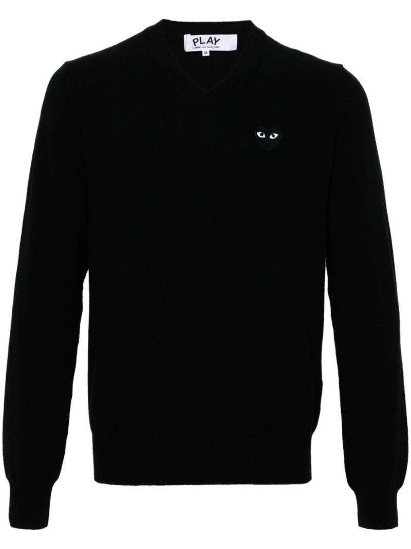 Comme Des Garçons Play heart-patch wool jumper - Black von Comme Des Garçons Play