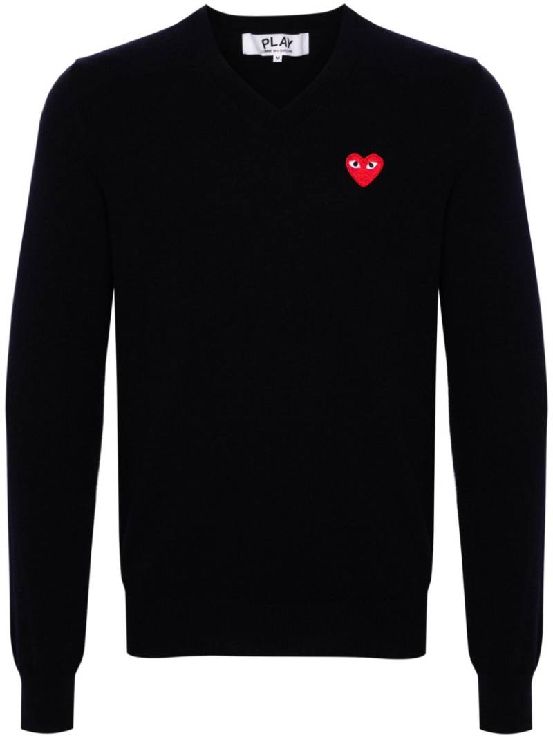 Comme Des Garçons Play heart-patch wool jumper - Blue von Comme Des Garçons Play