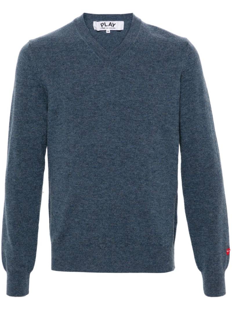 Comme Des Garçons Play heart-patch wool jumper - Blue von Comme Des Garçons Play