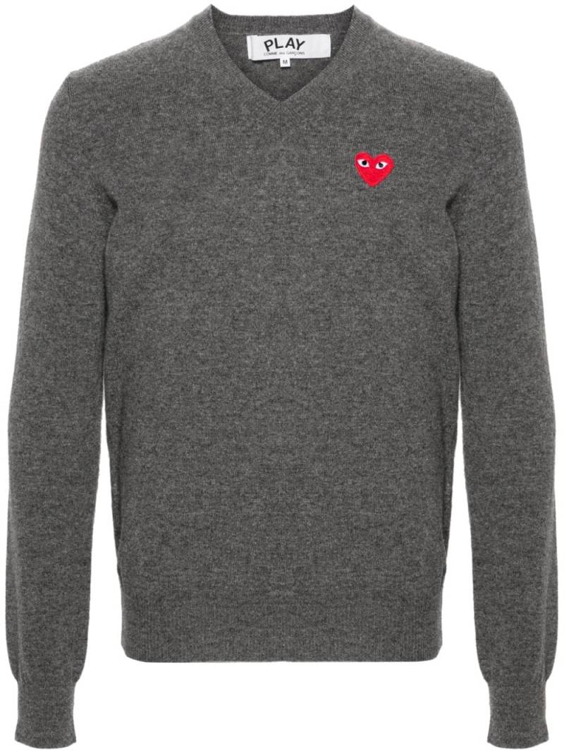 Comme Des Garçons Play heart-patch wool jumper - Grey von Comme Des Garçons Play