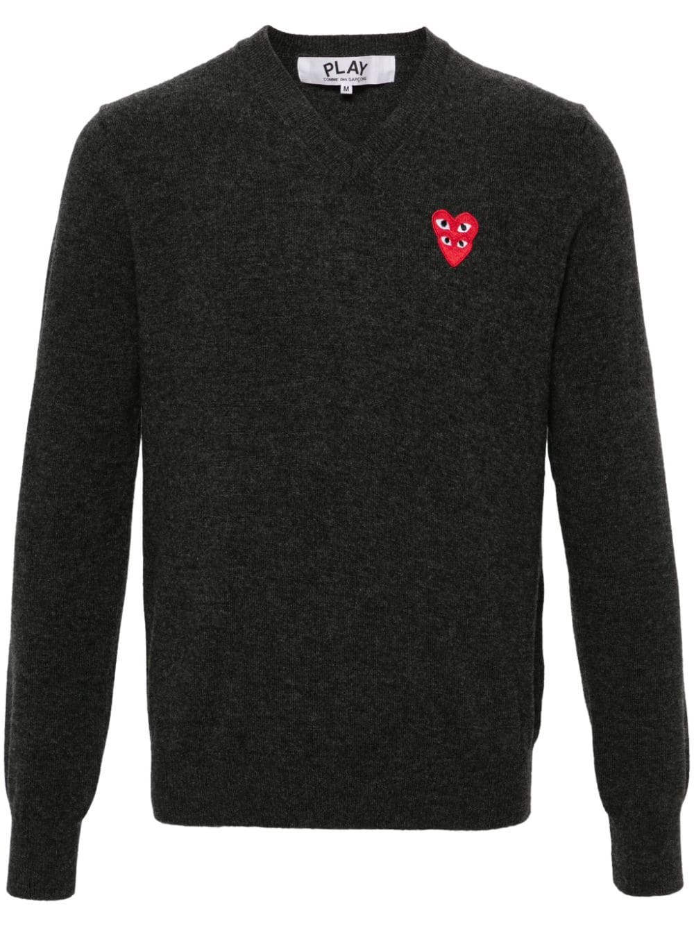 Comme Des Garçons Play heart-patch wool jumper - Grey von Comme Des Garçons Play