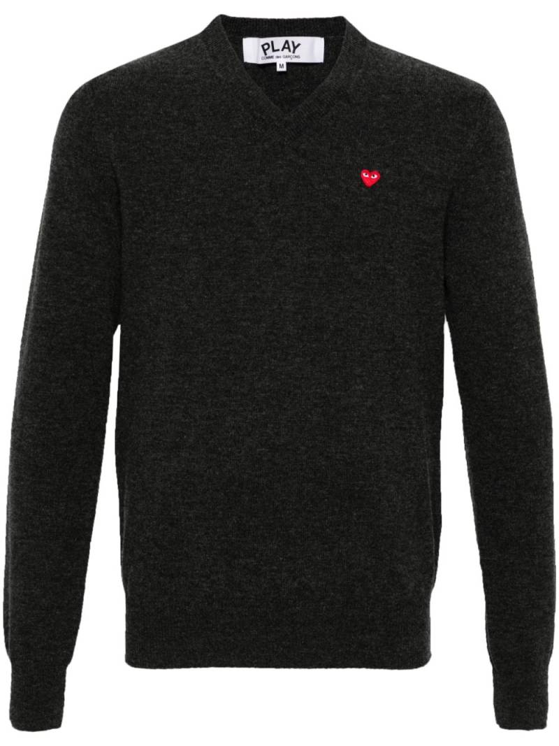 Comme Des Garçons Play heart-patch wool jumper - Grey von Comme Des Garçons Play