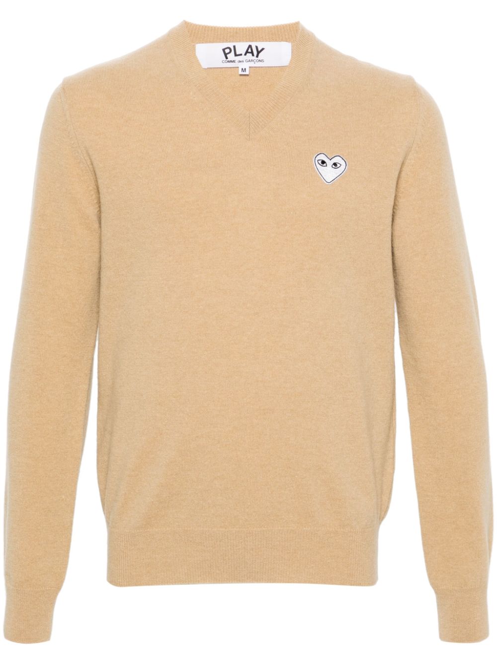 Comme Des Garçons Play heart-patch wool jumper - Neutrals von Comme Des Garçons Play