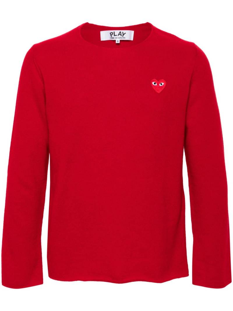 Comme Des Garçons Play heart-patch wool jumper - Red von Comme Des Garçons Play