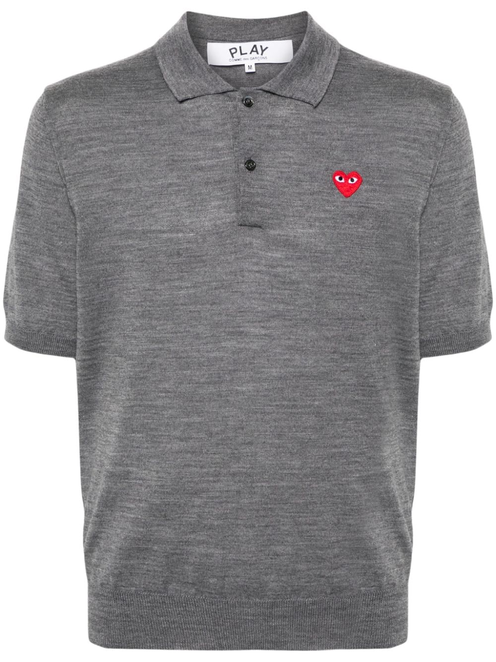 Comme Des Garçons Play heart-patch wool polo shirt - Grey von Comme Des Garçons Play