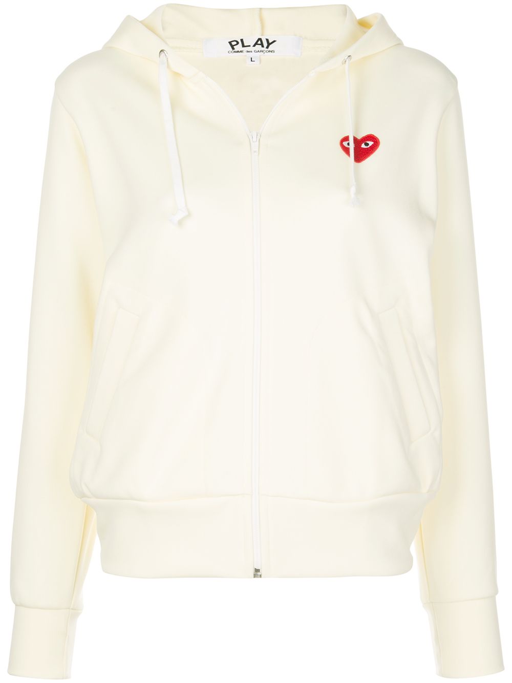 Comme Des Garçons Play heart-patch zip-up hoodie - White von Comme Des Garçons Play