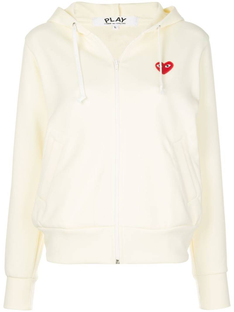 Comme Des Garçons Play heart-patch zip-up hoodie - White von Comme Des Garçons Play