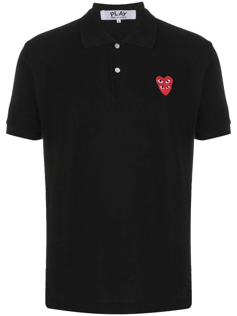 Comme Des Garçons Play layered logo polo shirt - Black von Comme Des Garçons Play