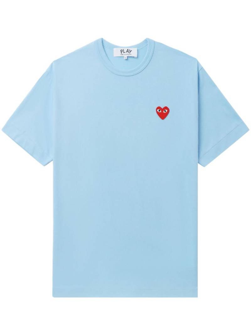 Comme Des Garçons Play logo-appliqué cotton T-shirt - Blue von Comme Des Garçons Play