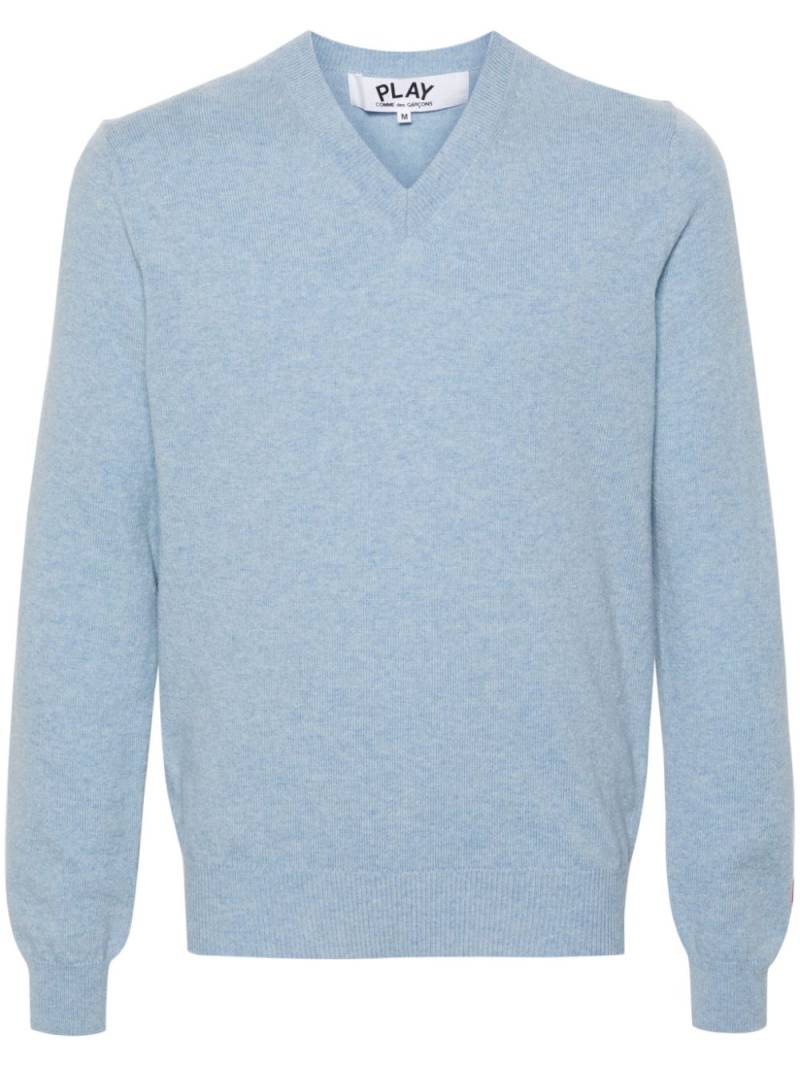 Comme Des Garçons Play logo-appliqué wool jumper - Blue von Comme Des Garçons Play