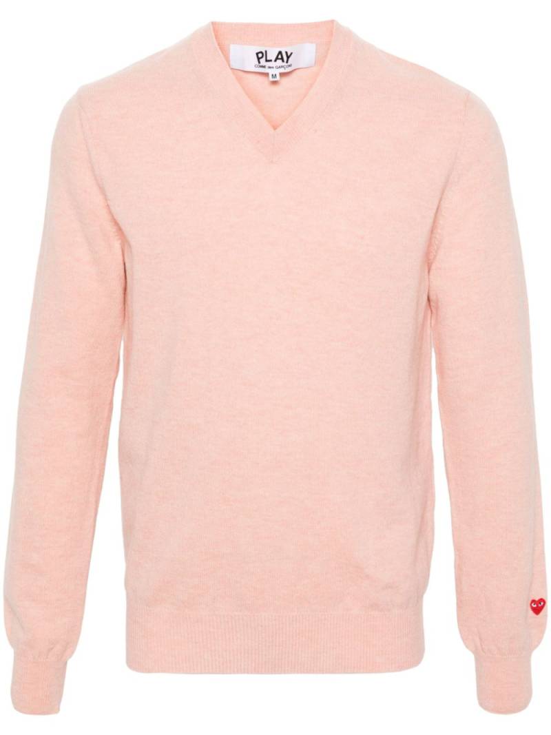 Comme Des Garçons Play logo-appliqué wool jumper - Pink von Comme Des Garçons Play