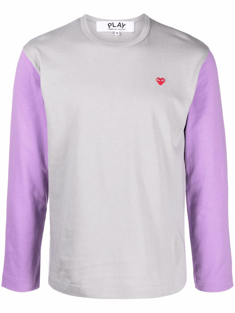 Comme Des Garçons Play logo-embroidered colour-block T-shirt - Grey von Comme Des Garçons Play