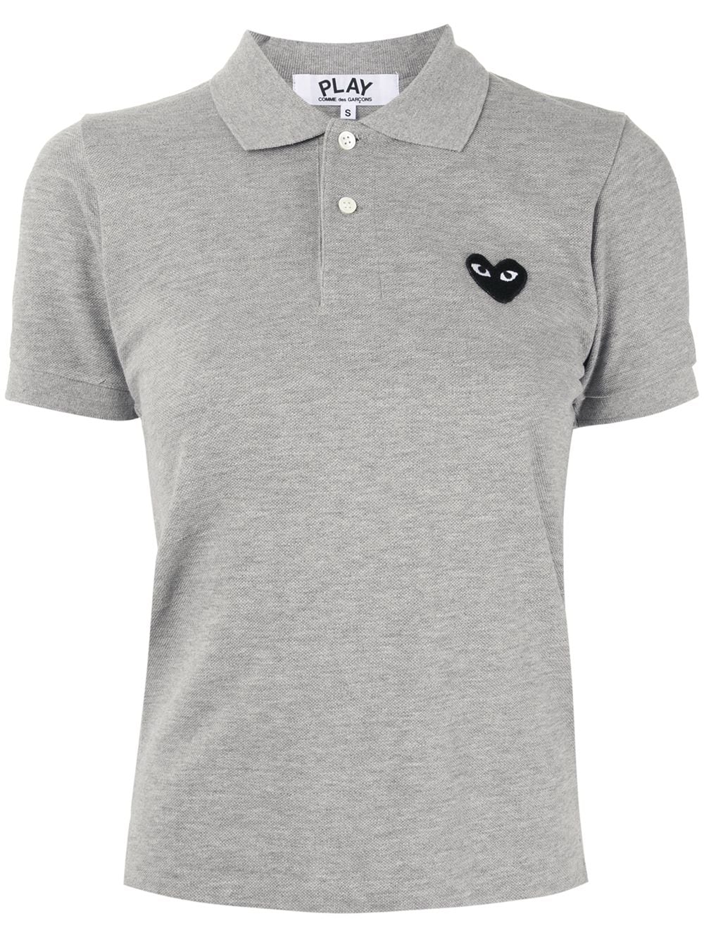 Comme Des Garçons Play logo embroidered polo shirt - Grey von Comme Des Garçons Play