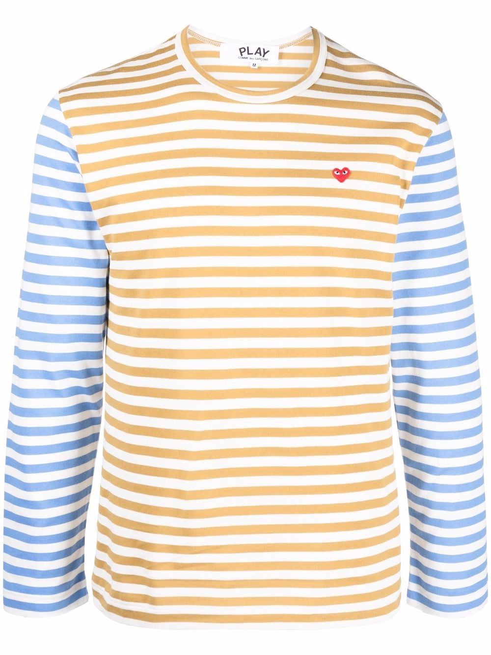 Comme Des Garçons Play logo-embroidered stripe-print T-shirt - Blue von Comme Des Garçons Play