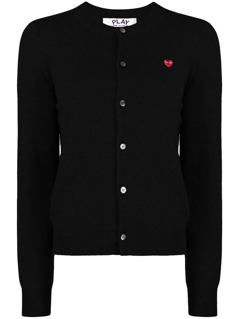 Comme Des Garçons Play logo-patch buttoned-up cardigan - Black von Comme Des Garçons Play