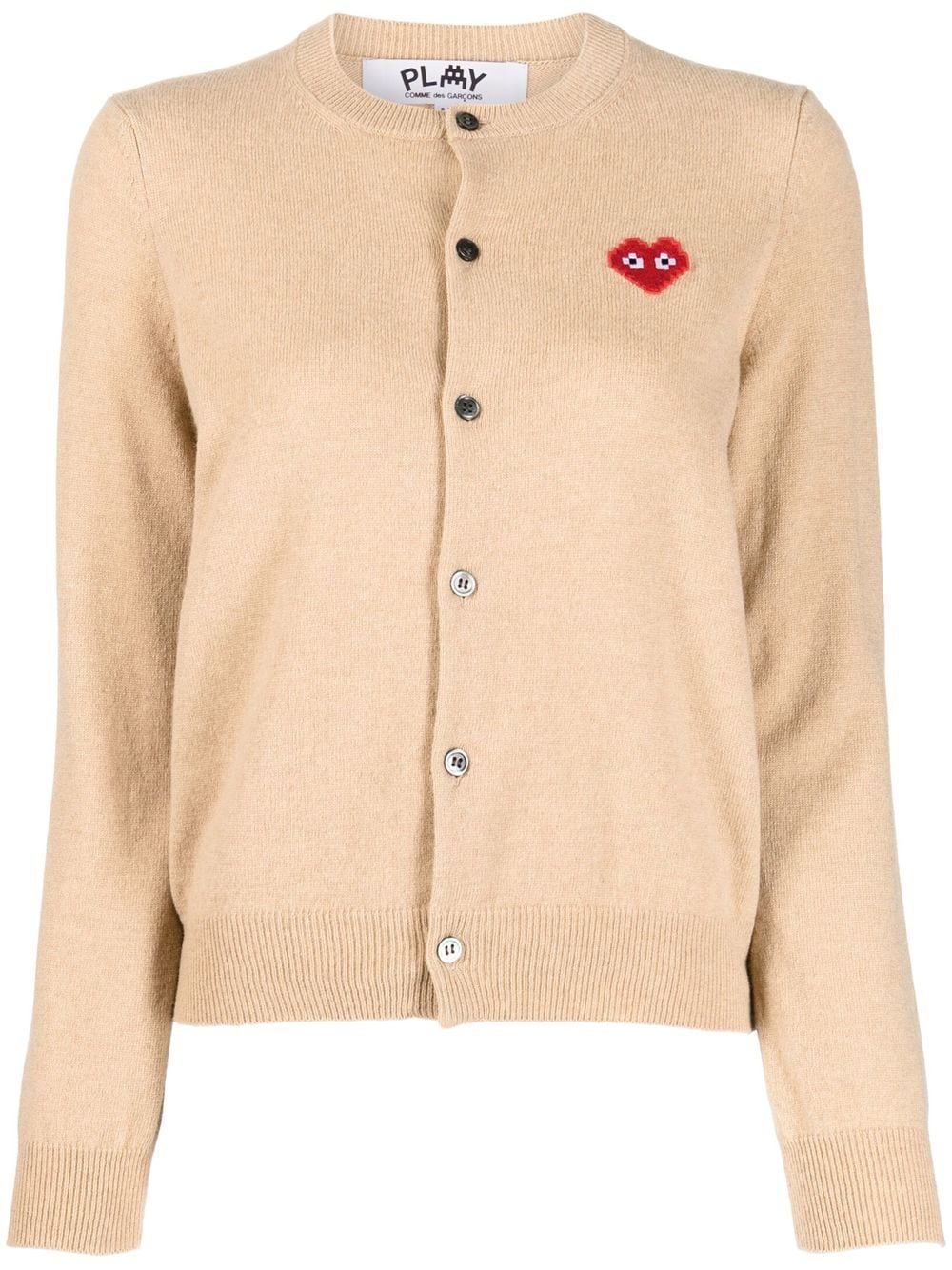 Comme Des Garçons logo-patch cardigan - Brown von Comme Des Garçons