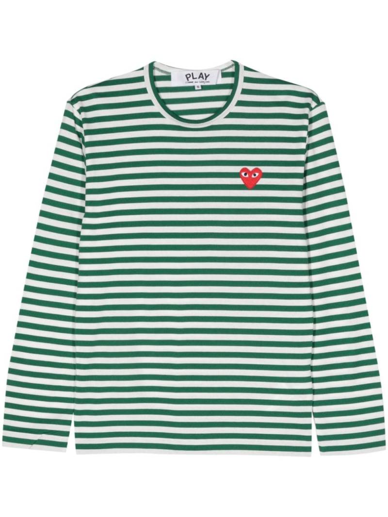 Comme Des Garçons Play logo-patch cotton T-shirt - Green von Comme Des Garçons Play