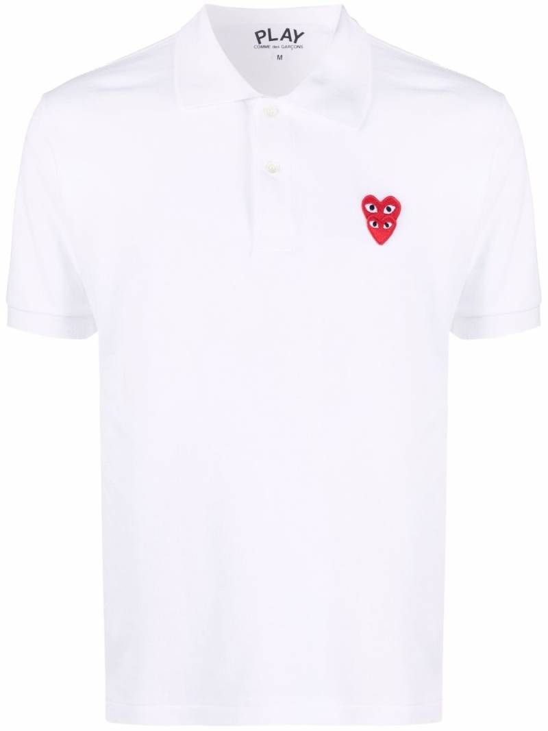 Comme Des Garçons Play logo-patch cotton polo shirt - White von Comme Des Garçons Play