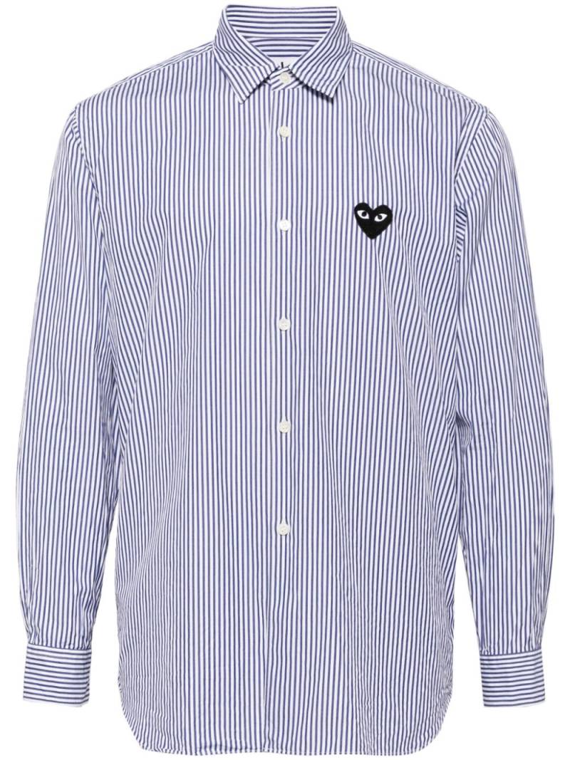 Comme Des Garçons Play logo-patch cotton shirt - Blue von Comme Des Garçons Play