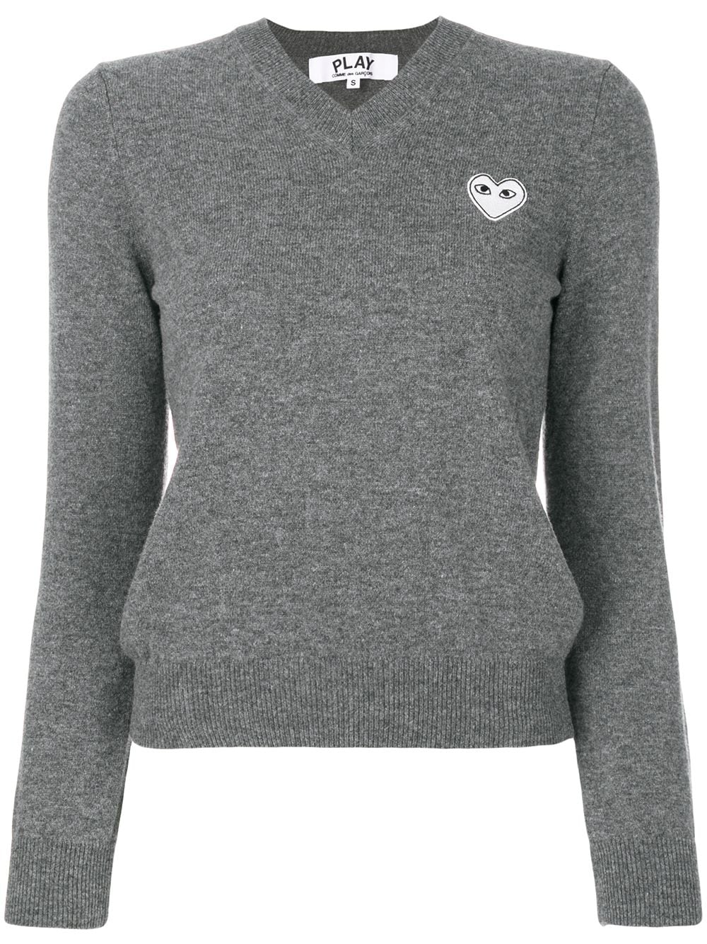 Comme Des Garçons Play logo-patch knitted jumper - Grey von Comme Des Garçons Play