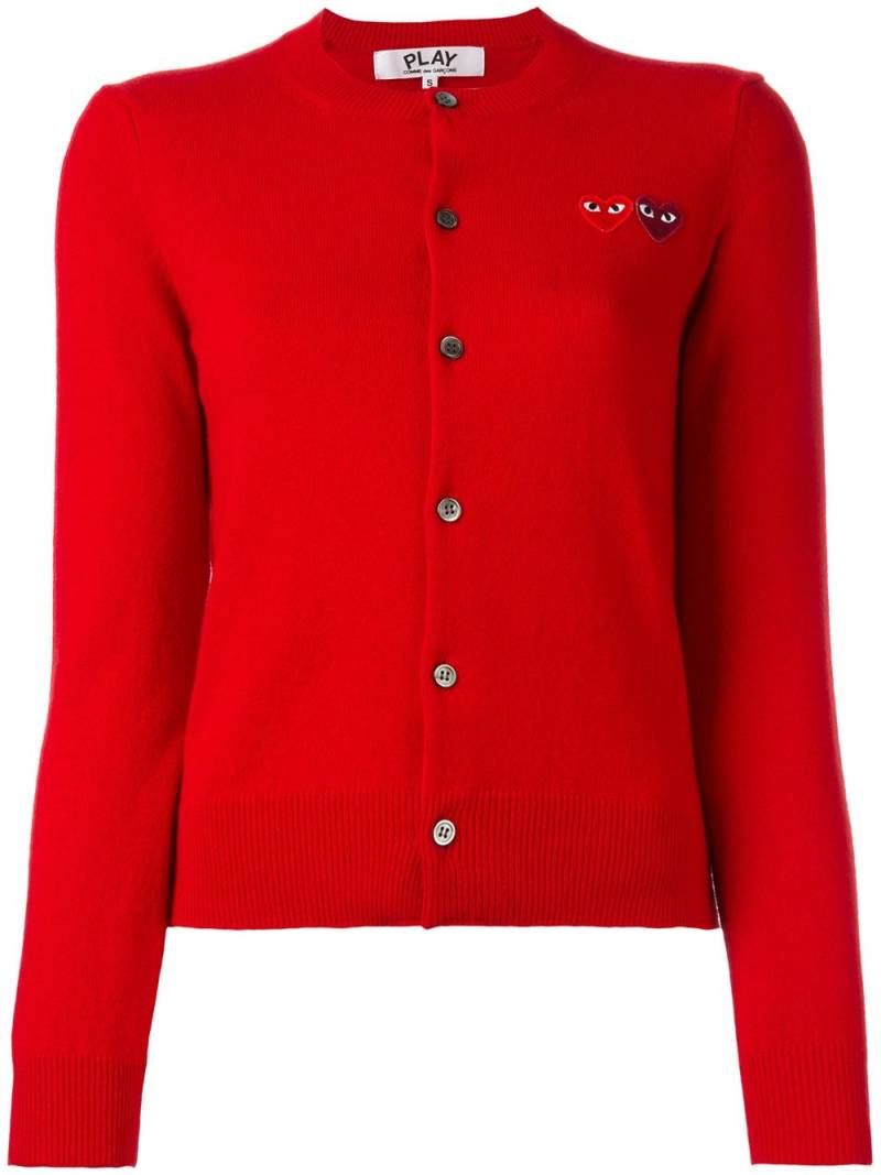 Comme Des Garçons Play logo print cardigan - Red von Comme Des Garçons Play