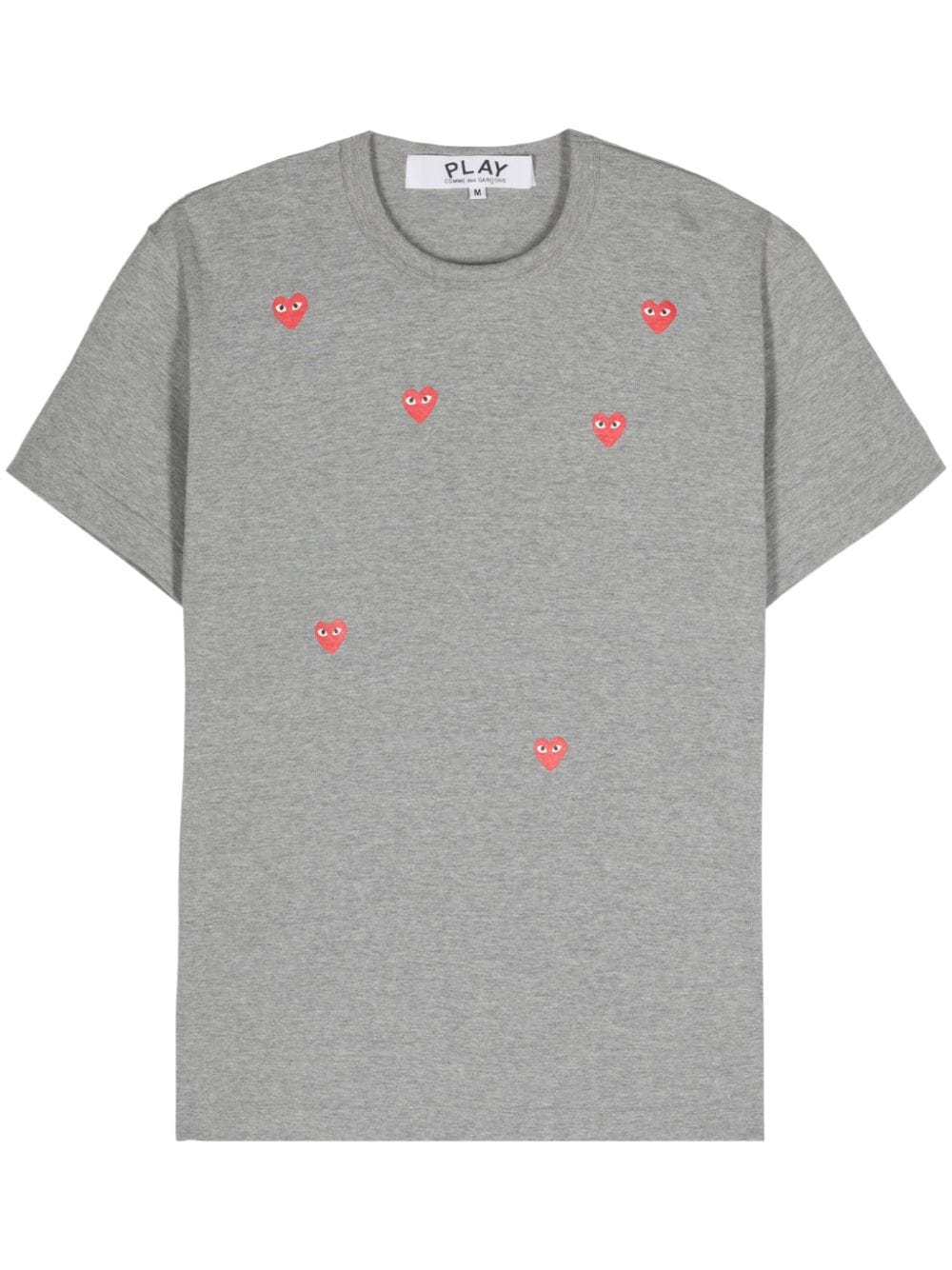 Comme Des Garçons Play logo-print cotton T-shirt - Grey von Comme Des Garçons Play