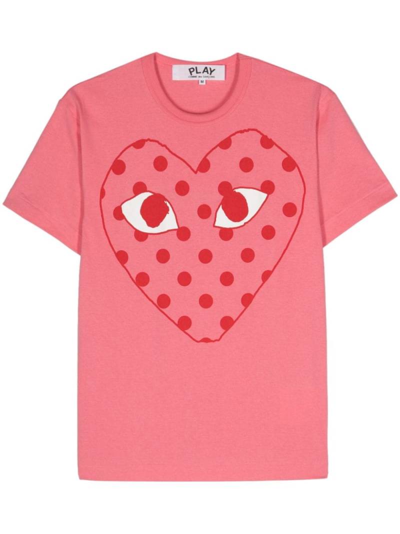 Comme Des Garçons Play logo-print cotton T-shirt - Pink von Comme Des Garçons Play