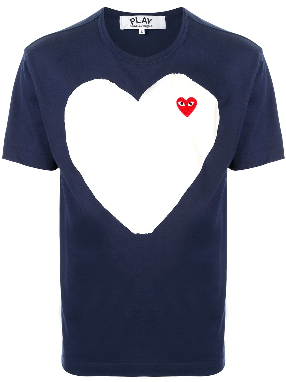 Comme Des Garçons Play logo-print crew neck T-shirt - Blue von Comme Des Garçons Play