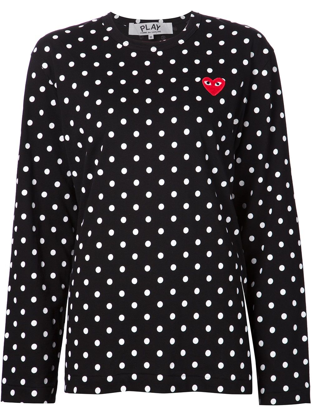 Comme Des Garçons Play long sleeve polka dot T-shirt - Black von Comme Des Garçons Play