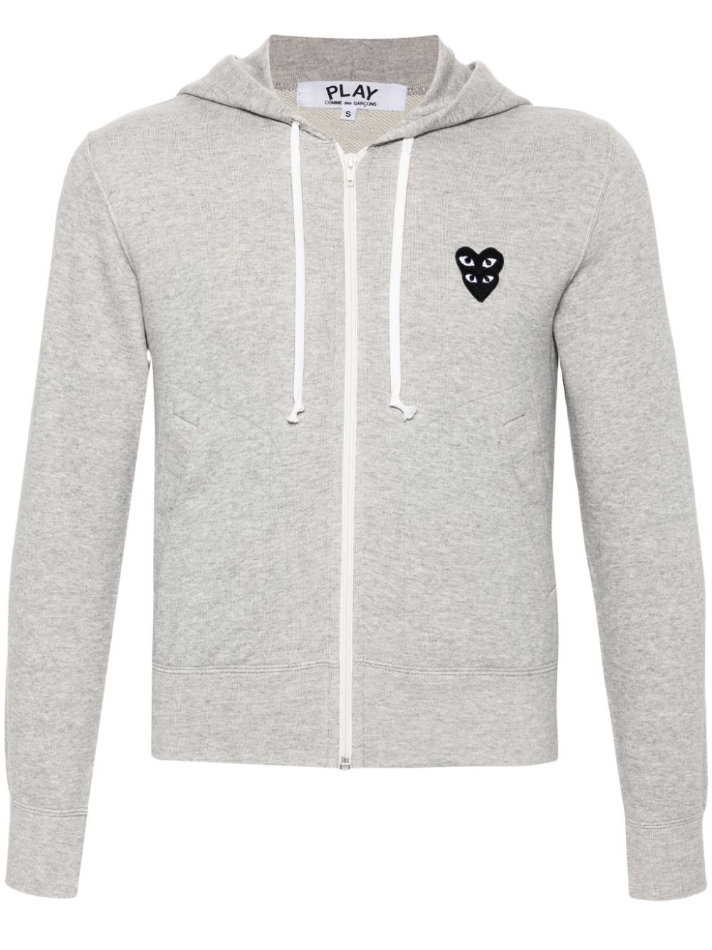 Comme Des Garçons Play mélange-effect cotton hoodie - Grey von Comme Des Garçons Play