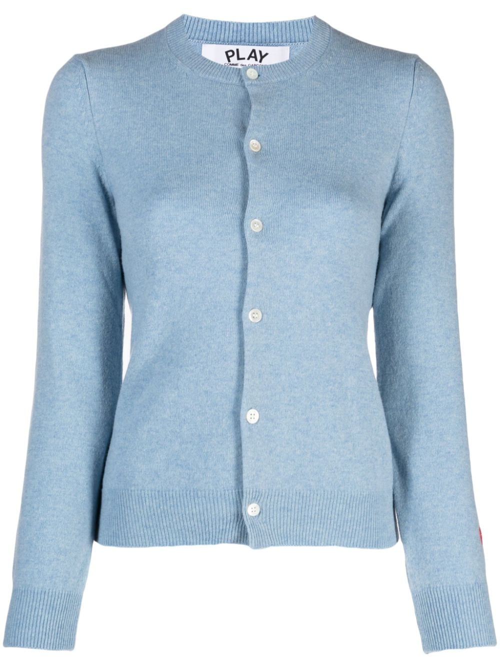 Comme Des Garçons Play mélange-effect wool cardigan - Blue von Comme Des Garçons Play