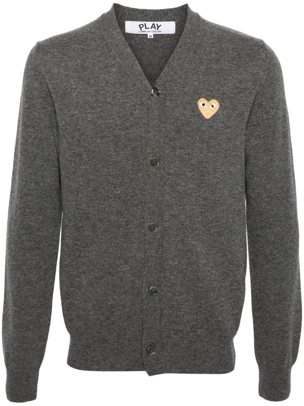 Comme Des Garçons Play mélange-effect wool cardigan - Grey von Comme Des Garçons Play