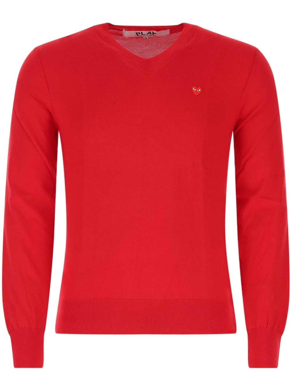 Comme Des Garçons Play heart-patch cotton sweater - Red von Comme Des Garçons Play