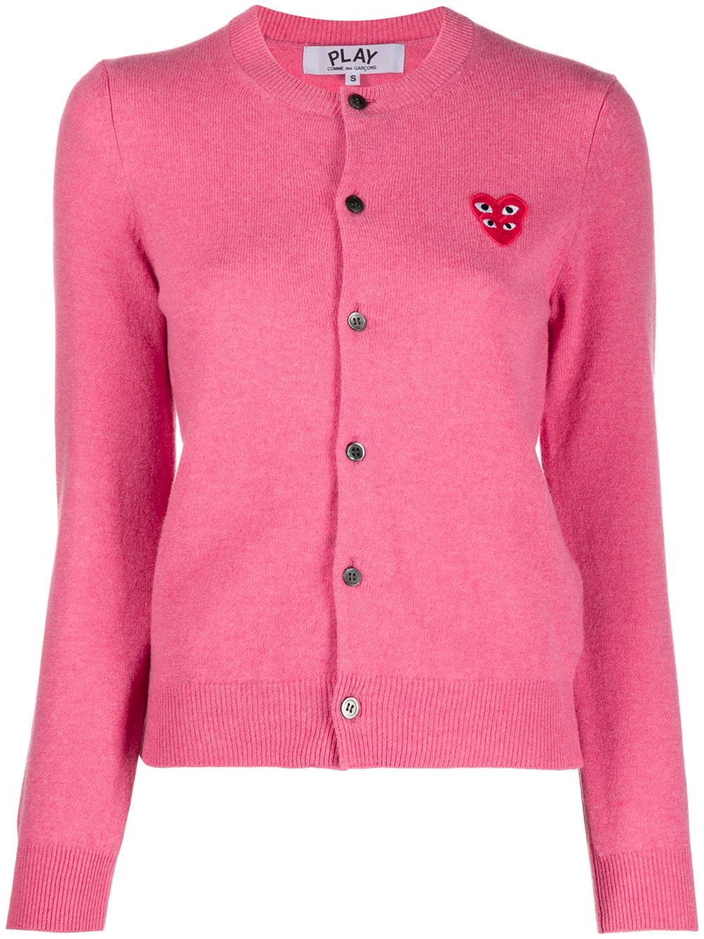 Comme Des Garçons Play overlapping heart wool cardigan - Pink von Comme Des Garçons Play