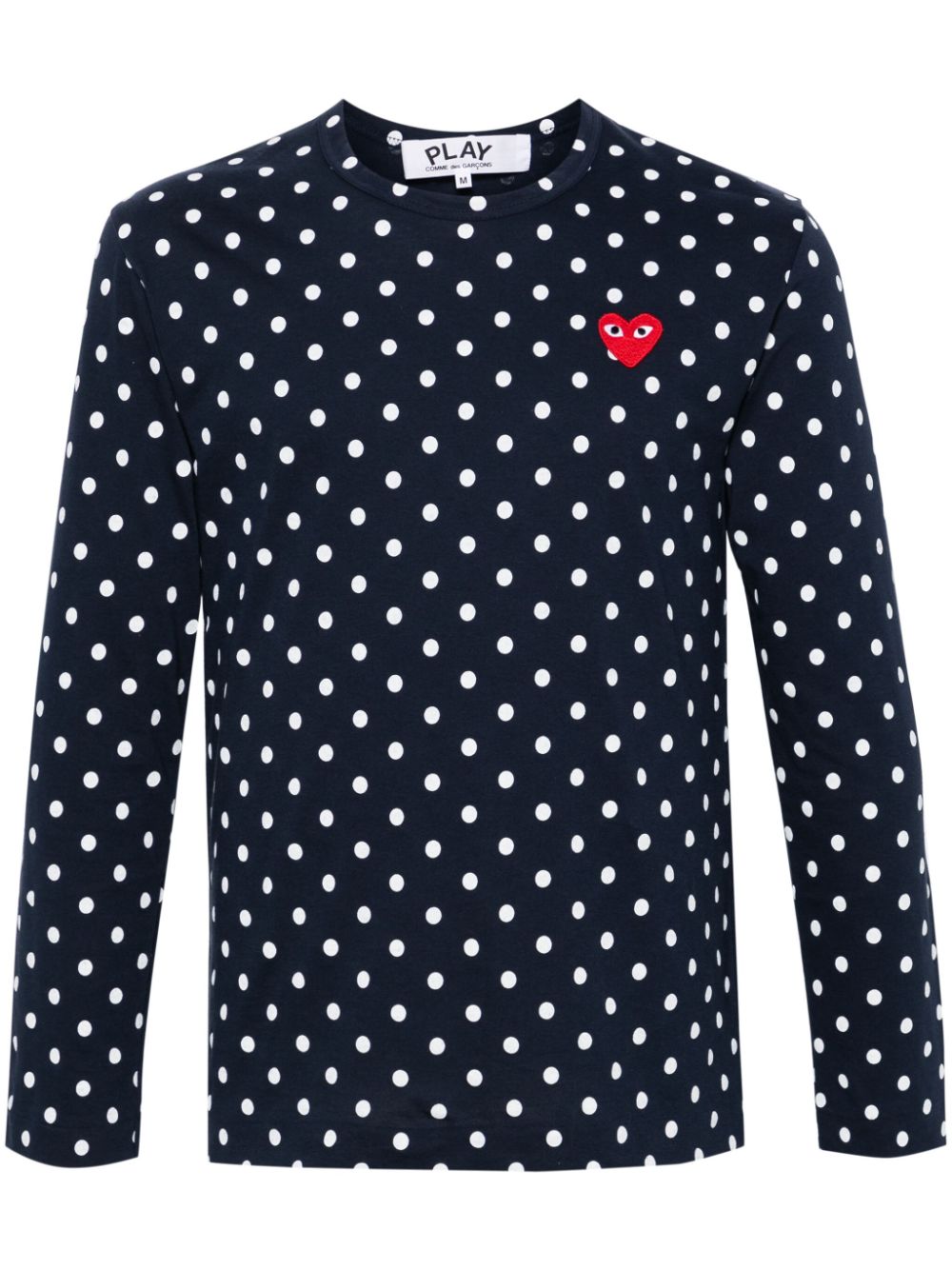 Comme Des Garçons Play polka-dot cotton T-shirt - Blue von Comme Des Garçons Play