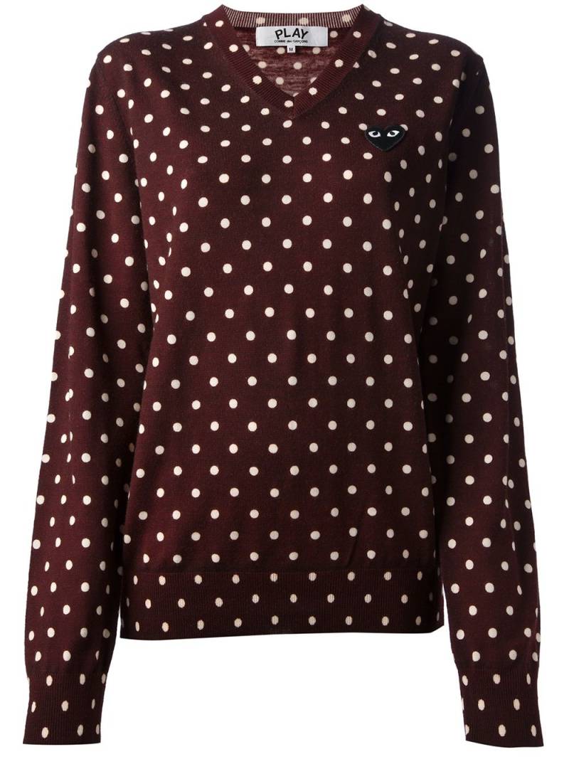 Comme Des Garçons Play polka dot sweater - Red von Comme Des Garçons Play