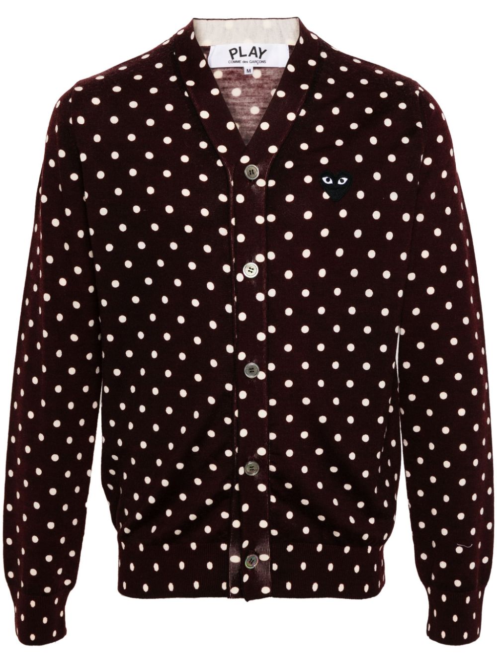 Comme Des Garçons Play polka-dot wool cardigan - Red von Comme Des Garçons Play