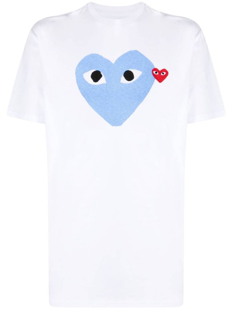 Comme Des Garçons Play signature heart motifcotton T-shirt - White von Comme Des Garçons Play