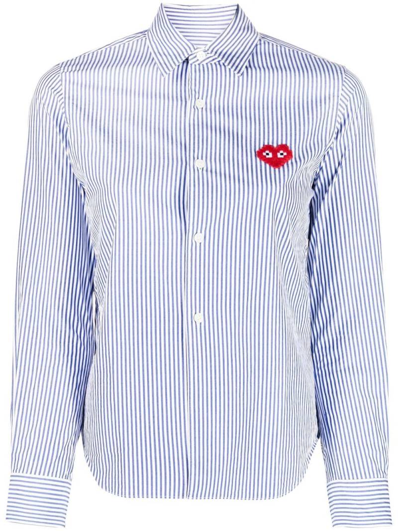 Comme Des Garçons Play signature heart-patch shirt - Blue von Comme Des Garçons Play