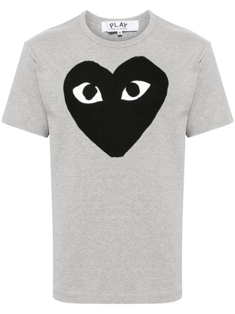 Comme Des Garçons Play signature heart print cotton T-shirt - Grey von Comme Des Garçons Play