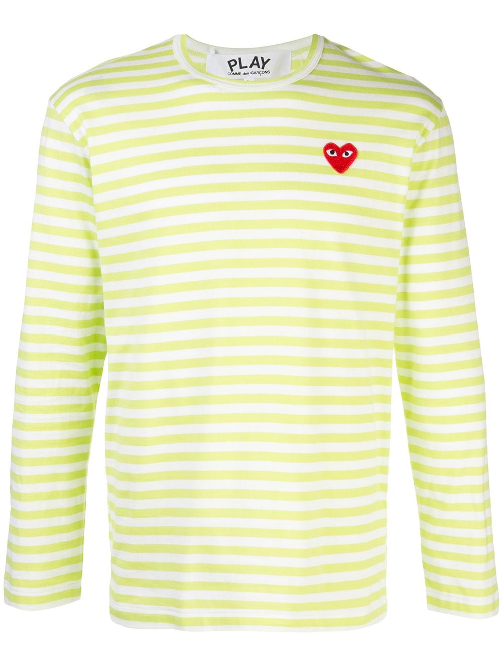 Comme Des Garçons Play striped logo T-shirt - Green von Comme Des Garçons Play