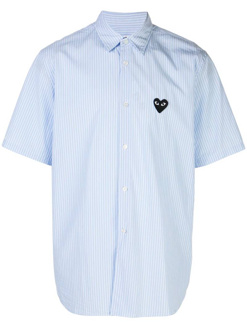 Comme Des Garçons Play heart-patch striped shirt - Blue von Comme Des Garçons Play