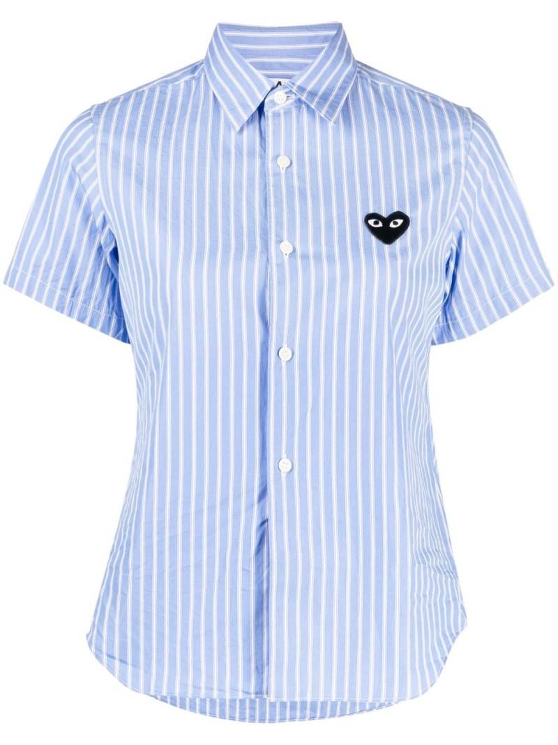 Comme Des Garçons Play striped-print short-sleeved shirt - Blue von Comme Des Garçons Play