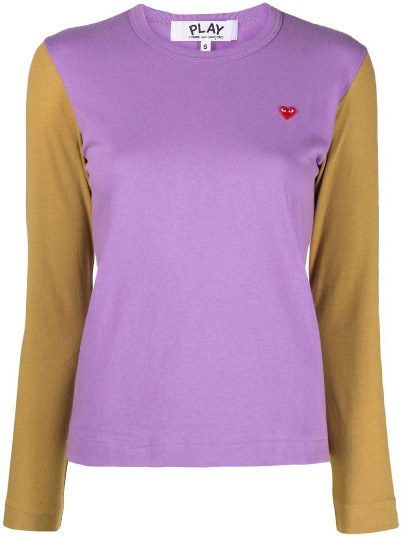 Comme Des Garçons Play two-tone knitted jumper - Purple von Comme Des Garçons Play