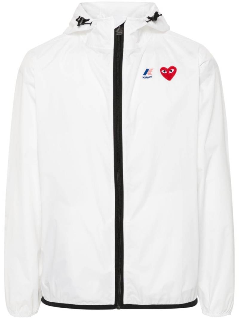 Comme Des Garçons Play x K-Way Heart-patch lightweight jacket - White von Comme Des Garçons Play