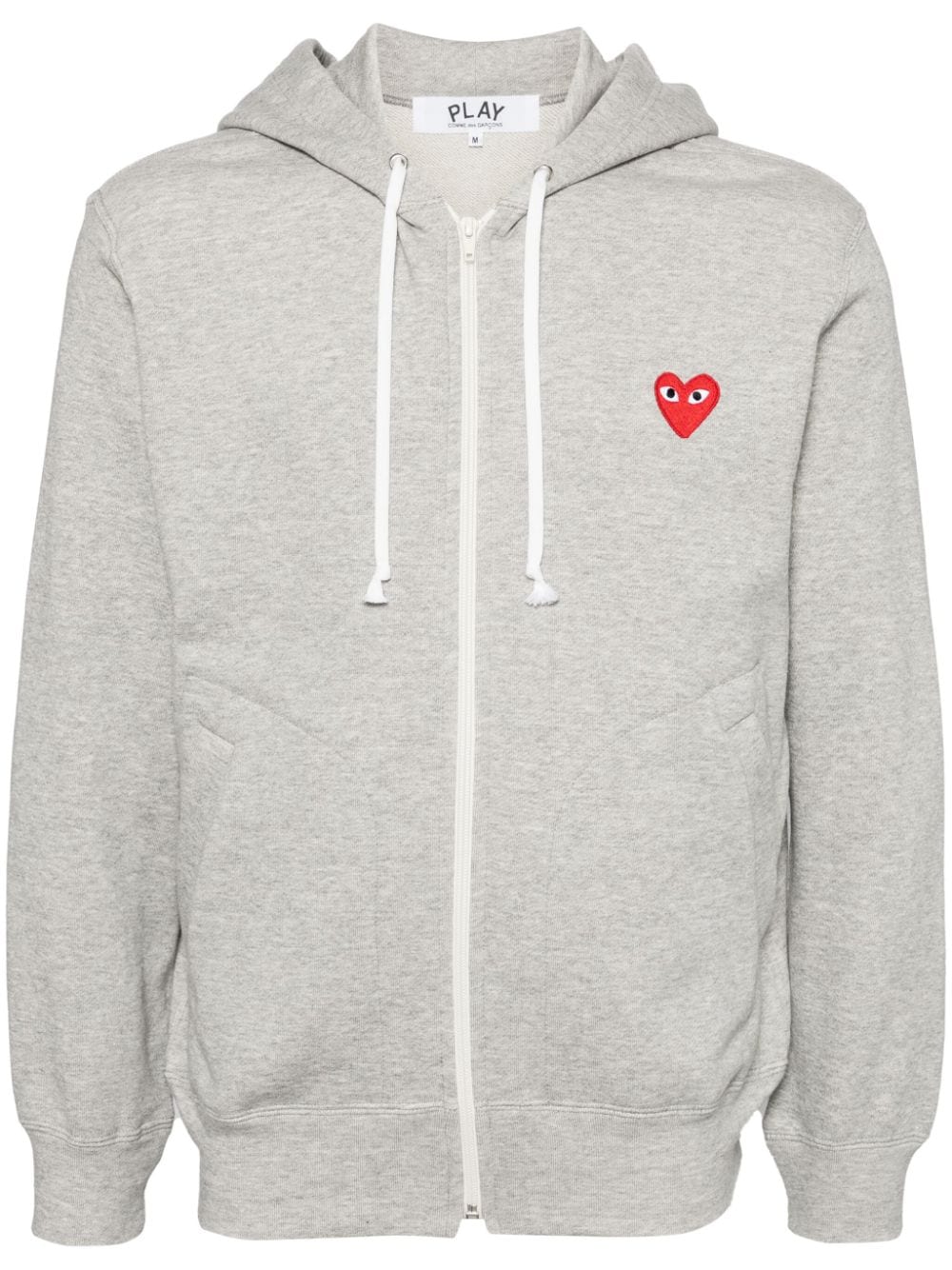 Comme Des Garçons Play zipped almond eye heart hoodie - Grey von Comme Des Garçons Play