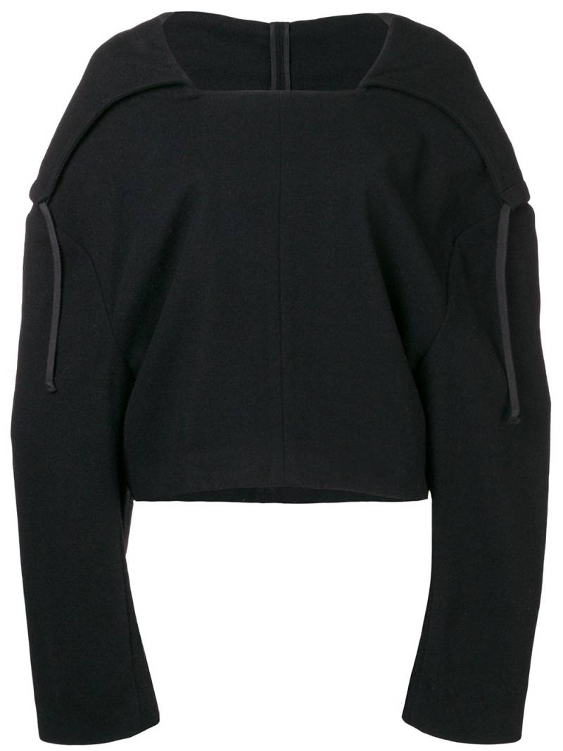 Comme Des Garçons Pre-Owned 1996 hooded cropped jumper - Black von Comme Des Garçons Pre-Owned